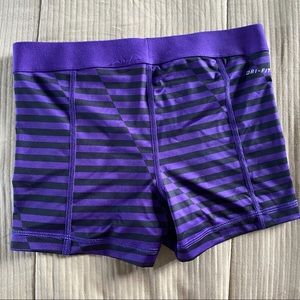 Women’s Nike Pro purple and black shorts size S